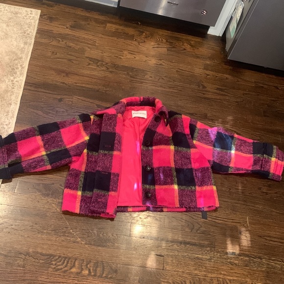 NWT Stand Studio pink black plaid cropped jacket size 32 - Picture 5 of 8